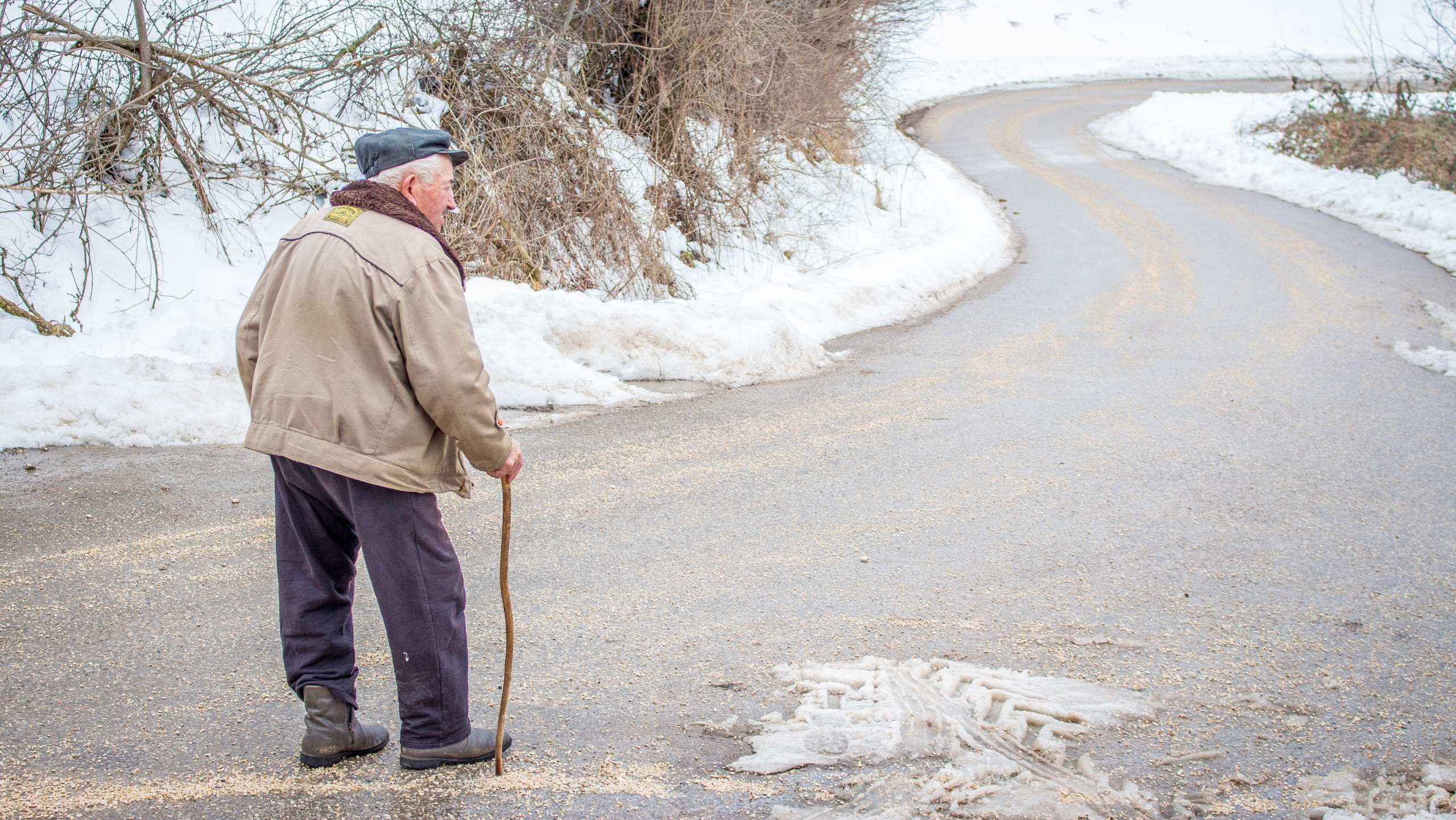 slips and falls on ice old man elderly