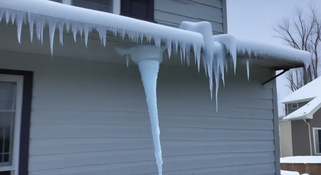 frozen water gutter fall cleanup tips